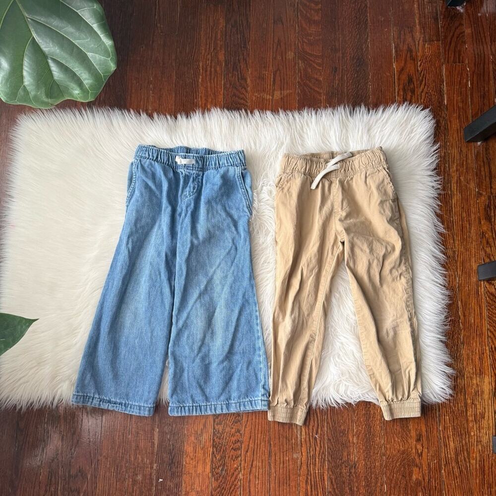 Bundle of Girls Pull on Bottoms Jeans & Khaki